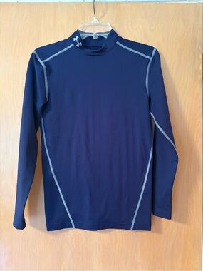 Under Armour Men's ColdGear Compression Mock Neck Long Sleeve Shirt Navy